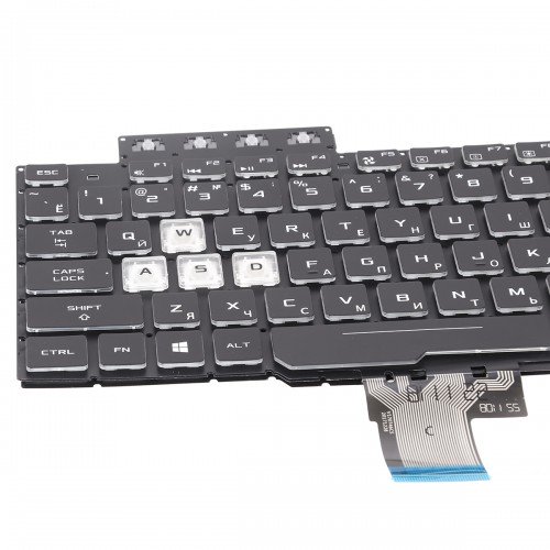 Клавіатура для ноутбука Asus FX504 FX505 FX705 FX80 series, RU, (Black, RGB-backlit, A+)