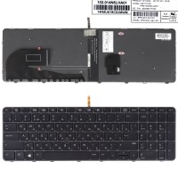 Клавіатура для HP EliteBook 755 G3 850 G3 850 G4 ZBook 15u G3 G4, RU, (Black/Gray, з трекпоінтом, з підсвіткою, 821157-251, 6037B0116722)