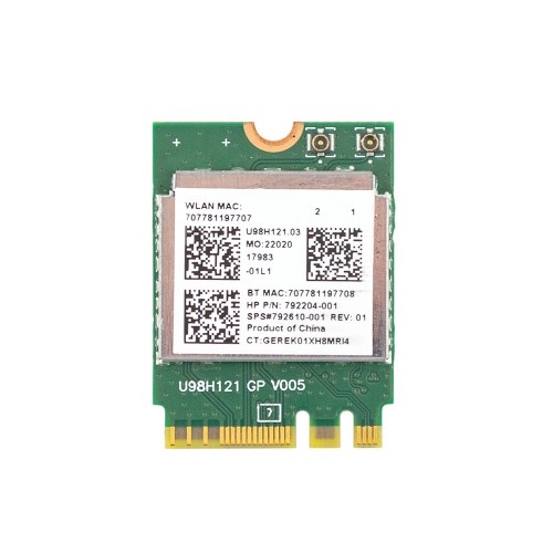 Плата WiFi+Bluetooth Realtek RTL8723BE, (M.2 2230, 802.11n 2.4GHz + Bluetooth 4.0, 792204-001, 792610-001)