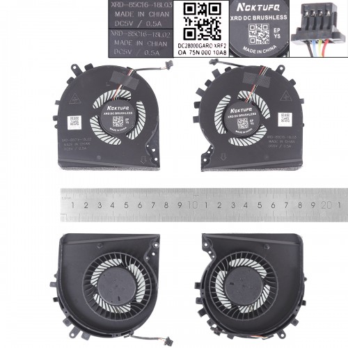 Вентиляторы для ноутбука HP Pavilion 15-DK TPN-C141, (пара CPU+GPU, ND85C16-18L03, ND85C16-18L02, Аналог)