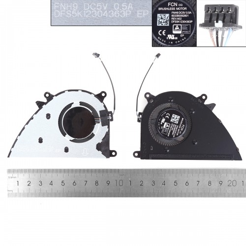 Вентилятор для ноутбука HP 470 G8 G9 G10 17-CP 17Z-CP 17-CN 17T-CN 17S-CU, (UMA Fan, M50402-001, FNH9 DFS5K12304363P, 6033B0092801, Original)
