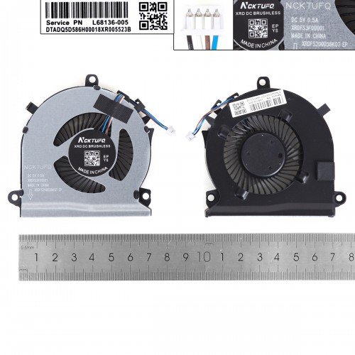 Вентилятор для ноутбука HP Pavilion Gaming 15Z-EC 15-EC 16-A 16T-A, (L72702-001, L77560-001, Аналог)