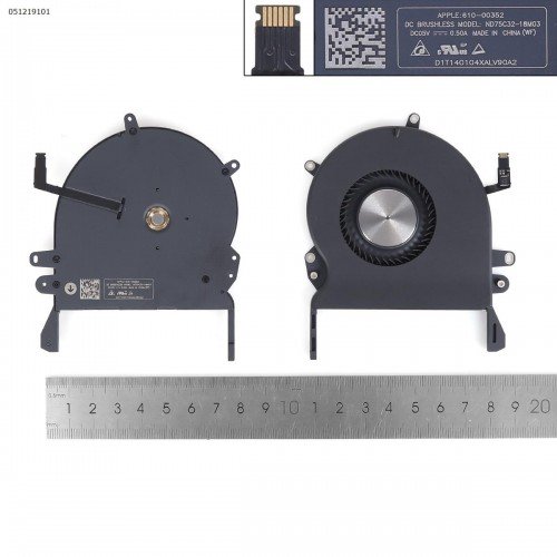 Вентилятор для ноутбука MacBook Pro Retina 16" A2141 2019-2020, (CPU fan, 610-00352, ND75C32-18M03)