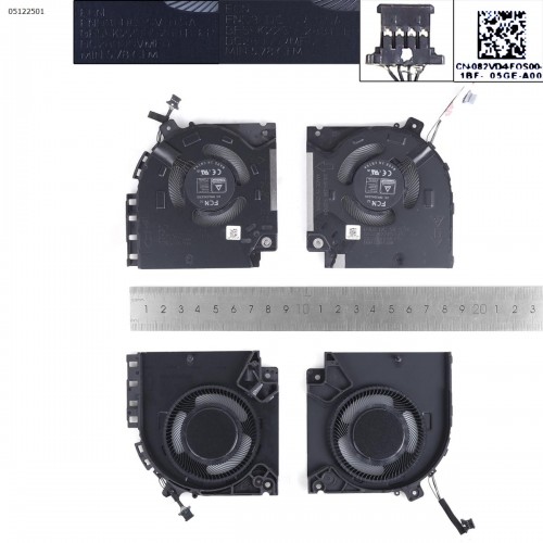 Вентилятори для ноутбука Dell Alienware X15 R1 R2 RTX30 series, (CPU+GPU fans 5V 0.5A, 082VD4, 0V0G61, ND85C37, ND85C38, Original)