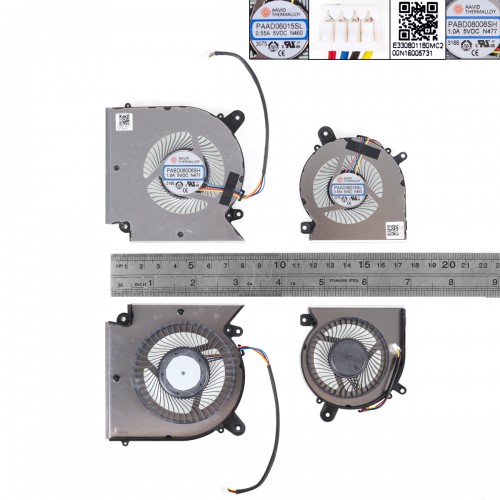 Вентилятори для ноутбука MSI GL66 GF66 GF76 MS-1583 series, (CPU+GPU fan, PABD08008SH-N477, PAAD06015SL-N460, Original)