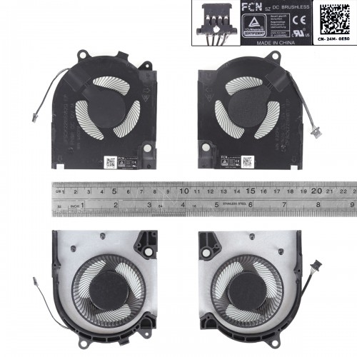 Вентиляторы 12V CPU+GPU для ноутбука Dell G15 5510 5511 5515 5520, RTX3050/RTX3060, (FN9R DFSCK22105182Q, FN9S DFSCK22115181T, Original)