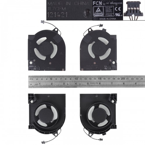 Вентилятори для ноутбука Dell G15 5510 5511 5515 5520 RTX3070 2021, (12V CPU+GPU, FNCW DFSCK22105182Q, FNCV DFSCK22115181T, Original)