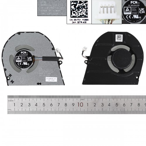 Вентилятор для ноутбука Dell Inspiron 14 5420 5425 series, (05V75Y, 023.100QB.0001, FPY0 DFS5K121144540, Original)