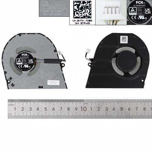Вентилятор для ноутбука Dell Inspiron 14 5420 5425 series, (05V75Y, 023.100QB.0001, FPY0 DFS5K121144540, Original)