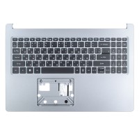 Корпус верхняя крышка для Acer Aspire A515-44 A515-44G A515-45 A515-45G, RU/UA, (Silver, топкейс+клавиатура с подсветкой, Original)