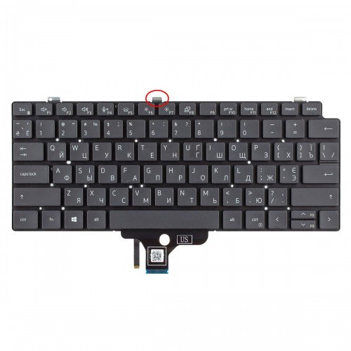 Клавиатура для ноутбука Dell Latitude 7310 series UA, Black, (с подсветкой, 02FM7J, PK132UW2B13, Original)