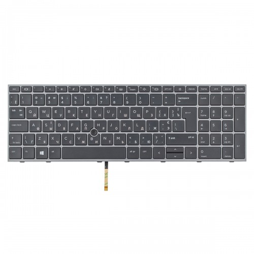 Клавиатура для ноутбука HP Zbook Fury 15 G7 G8 W-1000 W-1100, UA, (Black/Gray, подсветка, трекпоинт, Original)