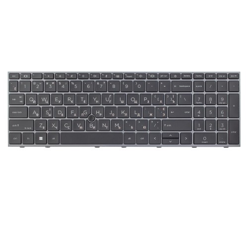 Клавиатура для ноутбука HP Zbook Fury 15 G7 G8 W-1000 W-1100, UA, (Black/Gray, подсветка, трекпоинт, Original)