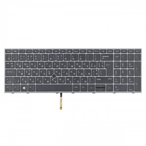 Клавіатура для ноутбука HP Zbook Fury 15 G7 G8 W-1000 W-1100, UA, (Black/Gray, підсвітка, трекпоінт, Original)