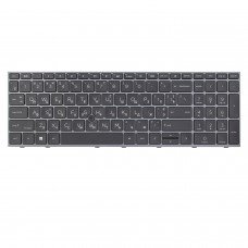 Клавіатура для HP Zbook Fury 15 G7 G8 W-1000 W-1100, UA, (Black/Gray, підсвітка, трекпоінт, Original)