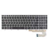 Клавіатура для HP Elitebook 850 G5 G6 755 G5, ZBook 15u G5 G6, US/RU/UA, (Black/Silver, Аналог)