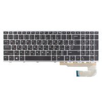 Клавіатура для HP Elitebook 850 G5 G6 755 G5, ZBook 15u G5 G6, US/RU/UA, (Black/Silver, Аналог)