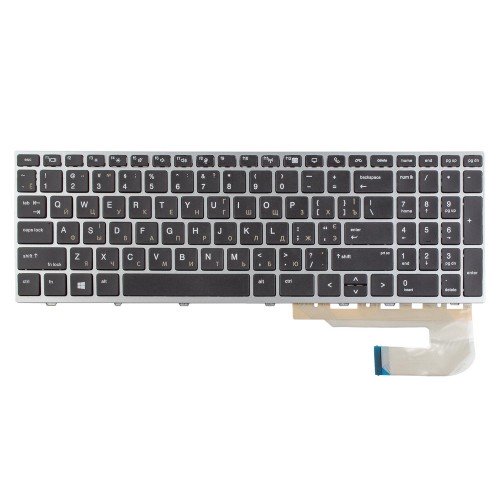 Клавіатура для ноутбука HP Elitebook 850 G5 G6 755 G5, ZBook 15u G5 G6, US/RU/UA, (Black/Silver, Аналог)