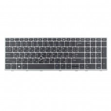 Клавиатура для HP Elitebook 850 G5 G6 755 G5, ZBook 15u G5 G6, US/RU/UA, (Black/Silver, место для трекпоинта, Аналог)