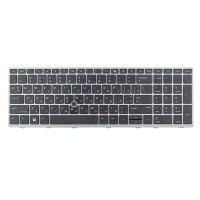 Клавиатура для HP Elitebook 850 G5 G6 755 G5, ZBook 15u G5 G6, US/RU/UA, (Black/Silver, место для трекпоинта, Аналог)