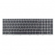 Клавіатура для HP Elitebook 850 G5 G6 755 G5, ZBook 15u G5 G6, US/RU/UA, (Black/Silver, місце для трекпоінту, Аналог)