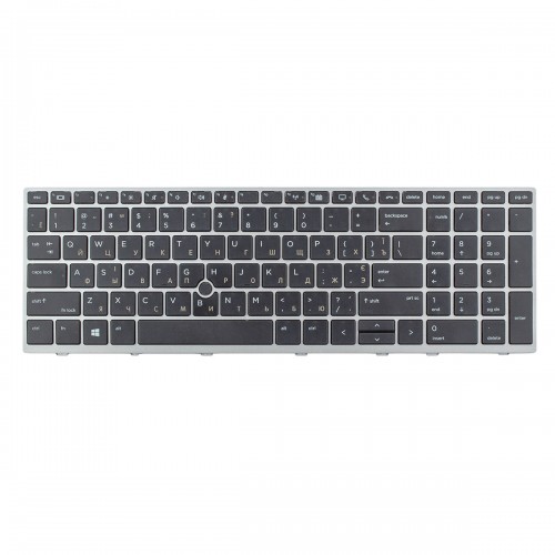 Клавіатура для ноутбука HP Elitebook 850 G5 G6 755 G5, ZBook 15u G5 G6, US/RU/UA, (Black/Silver, місце для трекпоінту, Аналог)