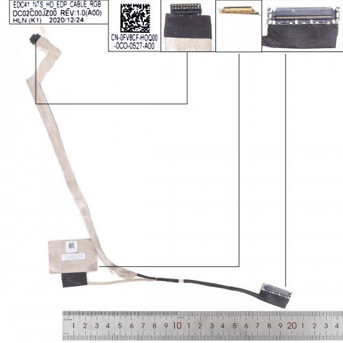 Шлейф матриці для ноутбука Dell Latitude 5400 5401 5402 5405, (eDP 30pin No Touch, 0FV8CF, DC02C00JZ00)