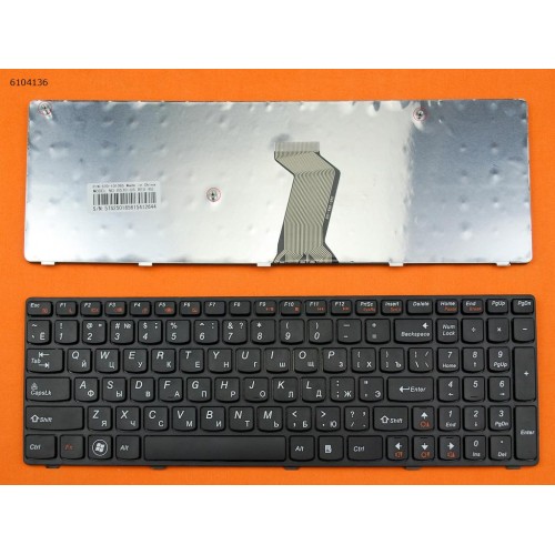 Клавиатура для ноутбука Lenovo IdeaPad B570 B575 B580 B590 V570 V575 V580 V580c Z570 Z575 RU (Black, Аналог)