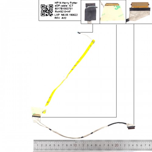 Шлейф матриці для ноутбука HP 14-DK 14-CF 14-CG 240 245 246 247 G8 G9 series, (eDP 30pin, 6017B1003701, L24492-001)
