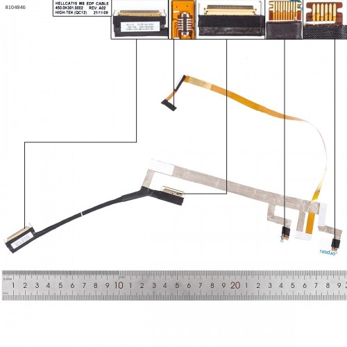 Шлейф матрицы для ноутбука Dell Inspiron 7500 7506 2-in-1 P97F series, (eDP 30pin, 0RHH0H, 450.0K301.0002)