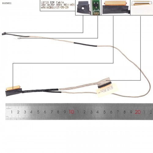 Шлейф матриці для ноутбука Lenovo Ideapad 720-15IKB Type 81AG 81C7, (eDP 30Pin, 450.0CJ07.0001)