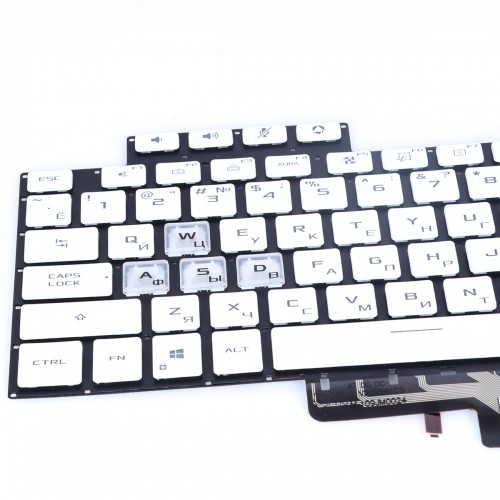 Клавиатура для ноутбука Asus TUF Dash F15 FX516PC FX516PE FX516PM FX516PR, RU, White, Backlit