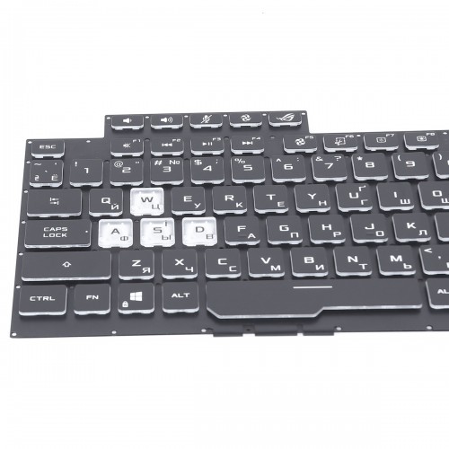 Клавиатура для ноутбука Asus G531GU GL531GU PX531GU G531GD G531GT G512L, RU, Black, RGB-backlit 8pin