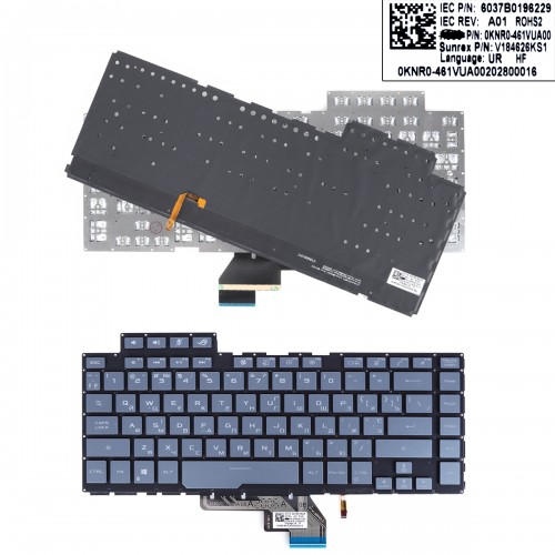 Клавиатура для ноутбука Asus ROG Zephyrus GA502D GU532G GU502D GX502G GX532G series, RU/UA, Blue/Grey, RGB-backlight