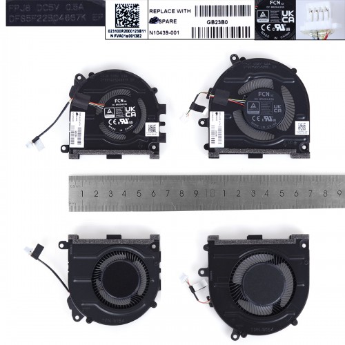 Вентилятори 5V CPU+GPU для ноутбука HP Pavilion 14-EH 14T-EH TPN-W154 series, (N10440-001, N10439-001, Original)