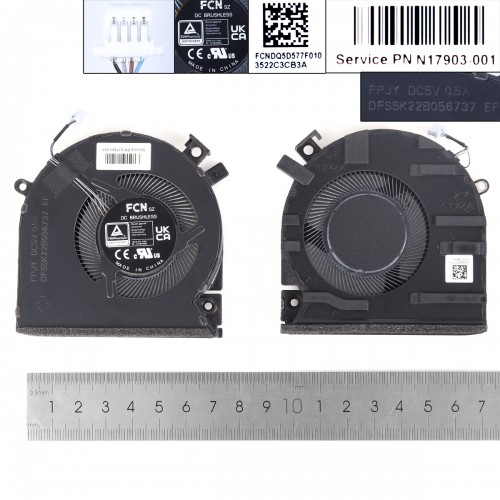 Вентилятор для ноутбука HP Victus 15-FA 15T-FA 15-FB 15Z-FB TPN-Q278 TPN-Q279, (N17903-001, FPJY DFS5K22B056737, Original)