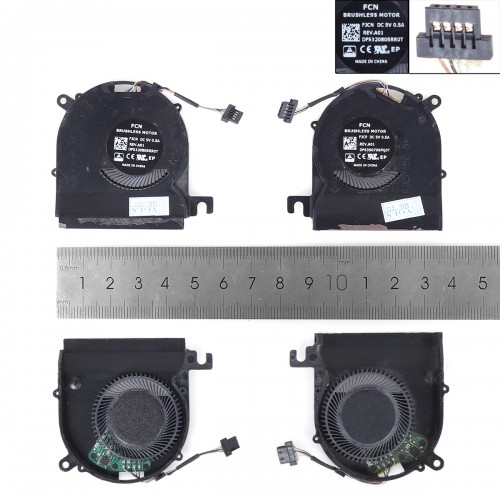 Вентилятори для ноутбука HP EliteBook X360 1020 G2, (5V CPU+GPU fan, L17371-001, FJCN FJCP, Original)