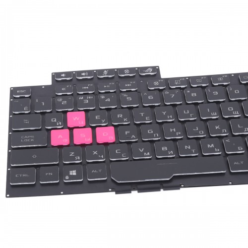 Клавіатура для ноутбука Asus ROG Strix G531GV G531GW G531GU GL531GU G531GD G531GT series, RU/UA, (Black, WASD Pink, RGB 4-Zone 16pin) Клавіатура для ноутбука Asus ROG Strix G531GV G531GW G531GU GL531GU G531GD G531GT series, RU/UA, (Black, WASD Pink, RGB 4-Zone 16pin)