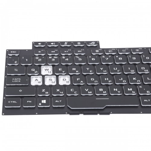 Клавиатура для ноутбука Asus ROG Strix G531GV G531GW G531GU GL531GU G531GD G531GT series, RU/UA, (Black, WASD Crystal, RGB 4-Zone 16pin)
