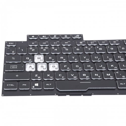 Клавіатура для ноутбука Asus ROG Strix G531GV G531GW G531GU GL531GU G531GD G531GT series, RU/UA, (Black, WASD Crystal, RGB 4-Zone 16pin)
