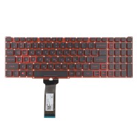 Клавиатура для Acer AN515-43 AN515-54 AN515-55 AN517-51 PH315-52 PH315-53, RU, (Black/Red, Red backlight)