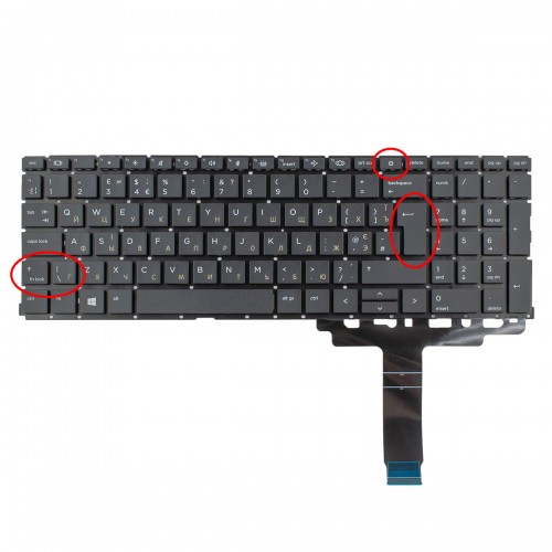 Клавіатура для ноутбука HP Probook 450 455 455R 650 655 G8 series, RU/UA, Black, Big Enter, Аналог
