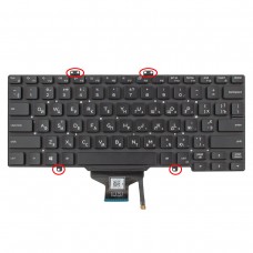 Клавиатура для Dell Latitude 3400 5400 5401 5410 7400 7410, RU/UA, (Black, Backlit, for single point, Original)