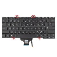 Клавиатура для Dell Latitude 3400 5400 5401 5410 7400 7410, RU/UA, (Black, Backlit, for single point, Original)