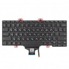 Клавиатура для Dell Latitude 3400 5400 5401 5410 7400 7410, RU/UA, (Black, Backlit, for single point, Original)