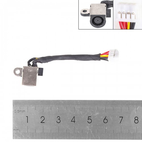 Разъем гнездо питания для ноутбука HP ProBook 640 645 650 655 G1, (7.4*5.0+pin, 8pin, 65мм с проводом/кабелем)