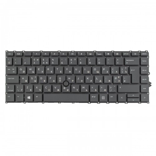 Клавиатура для ноутбука HP EliteBook 745 840 845 G7 G8, UK/RU/UA, Black, Backlit, Trackpoint