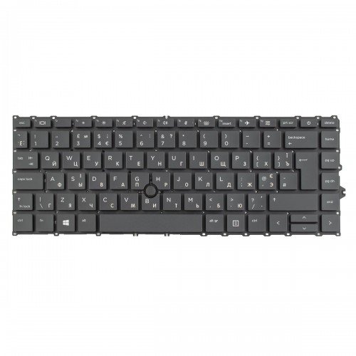 Клавіатура для ноутбука HP EliteBook 745 840 845 G7 G8, UK/RU/UA, Black, Backlit, Trackpoint
