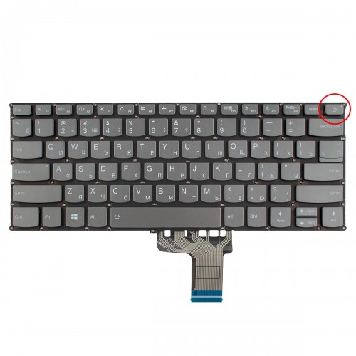 Клавіатура для ноутбука Lenovo IdeaPad 320S-13IKB Type 81AK, RU, (сіра, з підсвіткою, Original)