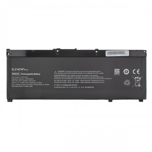 Батарея для ноутбука HP Pavilion/Omen 15-CX 15-ce 15-cb 15-dc 15-cn 15-cp 15m-cp 17-cb, 11.55V 51Wh 4380mAh, SR03XL
